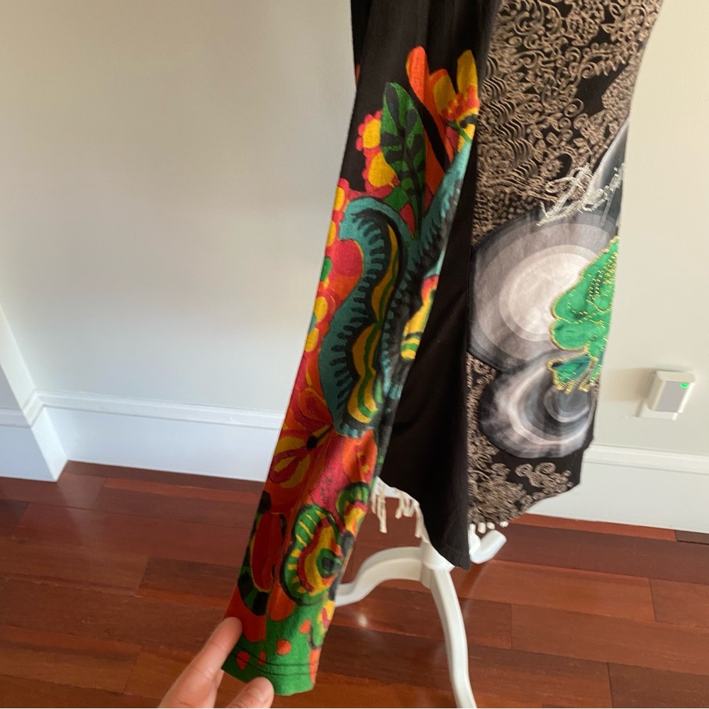 DESIGUAL Black Print Tunic Medium - Picture 4 of 8